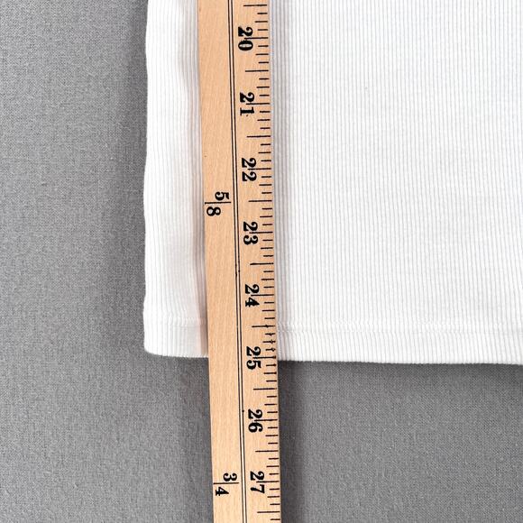 ENZA COSTA Cotton Rib Scoop Tank Top Women XS White Sleeveless Shirt Stretch NEW - Picture 15 of 16